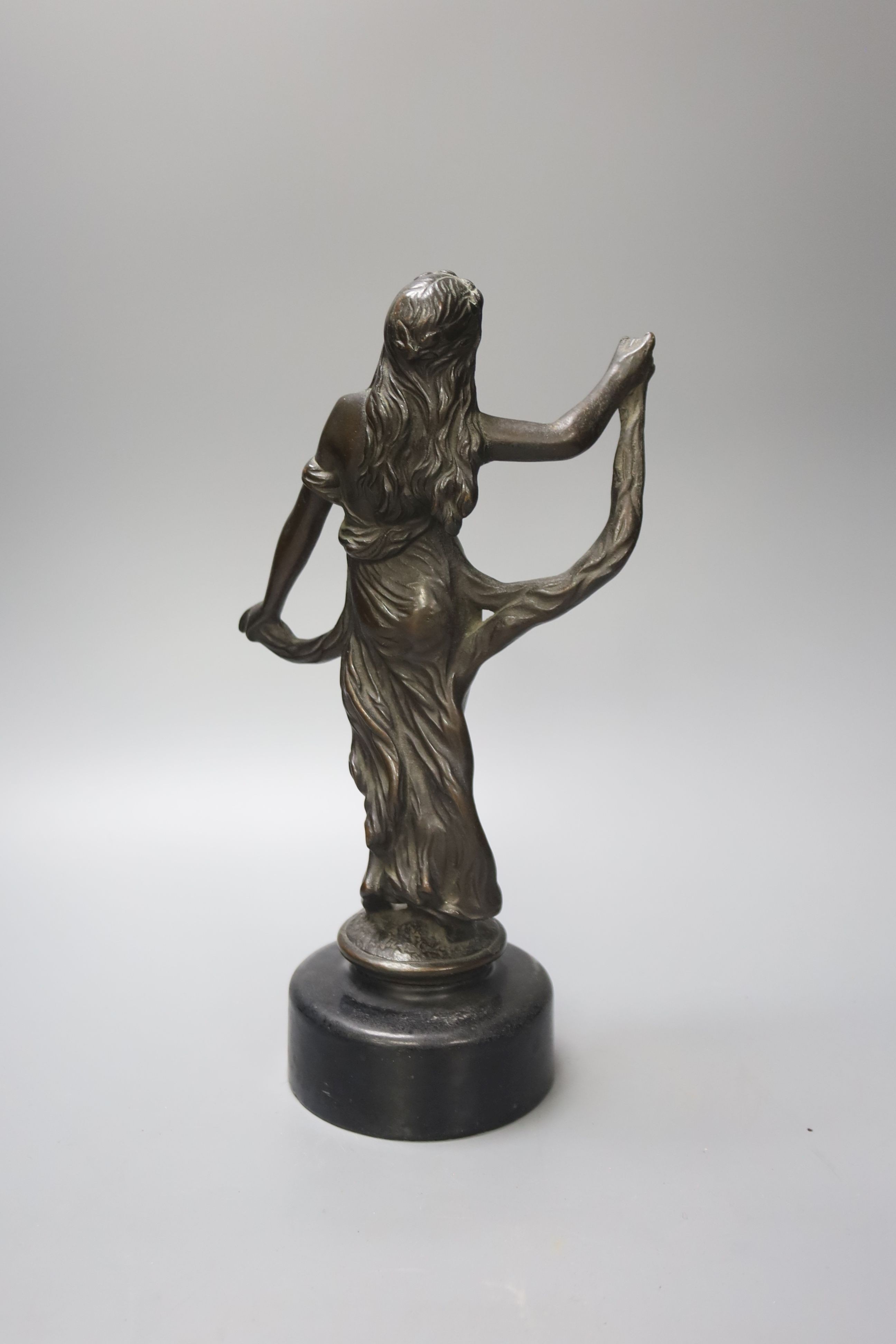 A 20th century bronze figure of a maiden 30cm